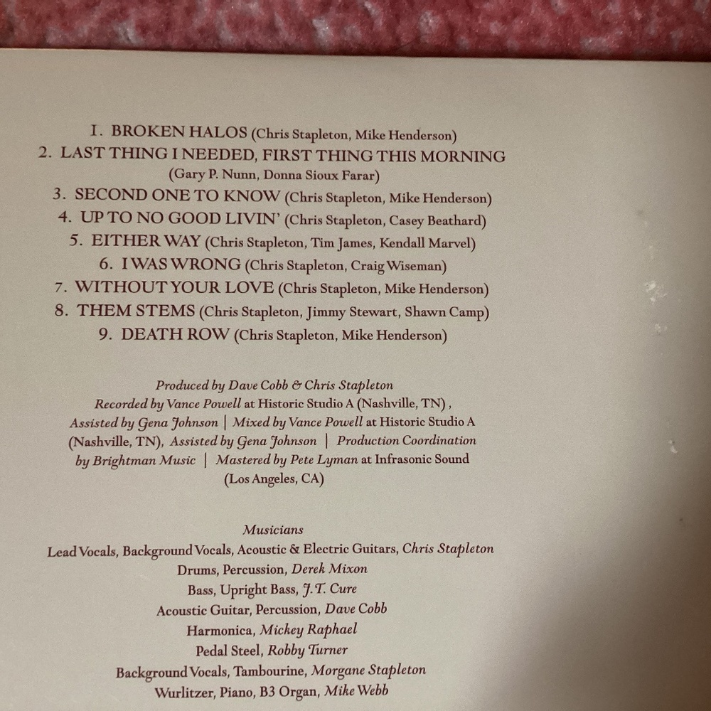 Chris Stapleton From a Room Volume 1 Audio CD cardboard gatefold digipack - Picture 4 of 4